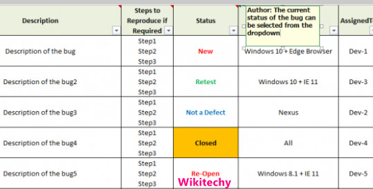 Bug Report Template