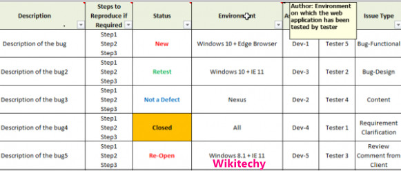 Bug Report Template