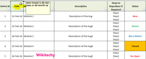 Bug Report Template