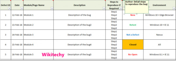 Bug Report Template