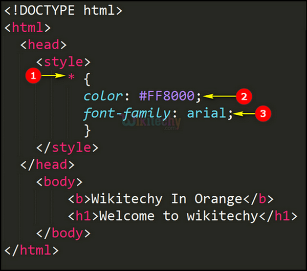 Code Explanation CSS Universal Selector