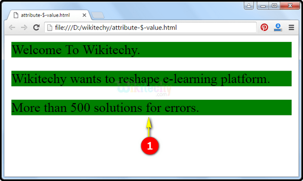 Output Attribute Dollar Selector