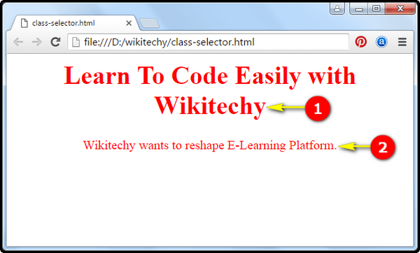 Output CSS Class Selector