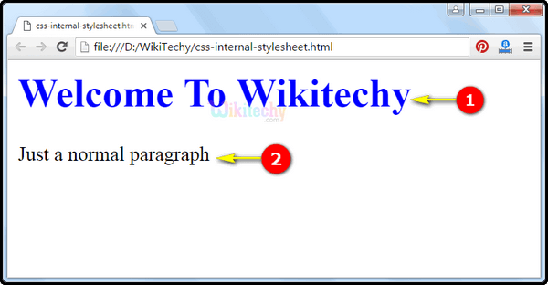 Output CSS Internal Style Sheet