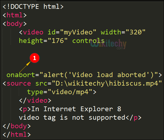 onabort Attribute Code Explanation