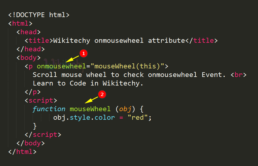 onmousewheel Attribute Code Explanation