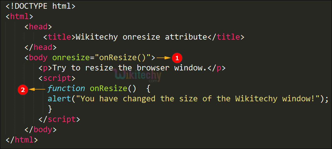 onresize Attribute Code Explanation