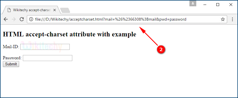 accept-charset1 Attribute Tag Output