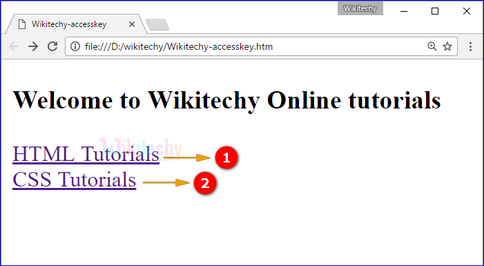 accesskey Attribute Output