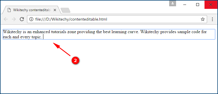 contenteditable Attribute Output