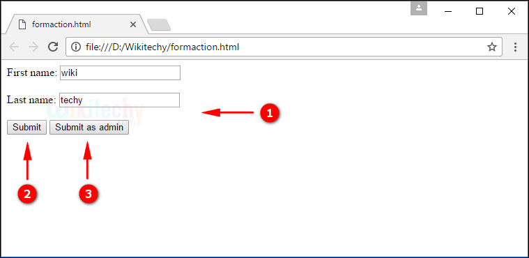 formaction Attribute Output