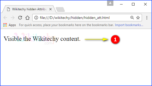 hidden Attribute Tag Output
