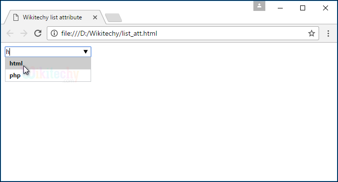  list Attribute Tag Output