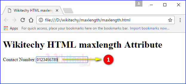 maxlength Attribute Output