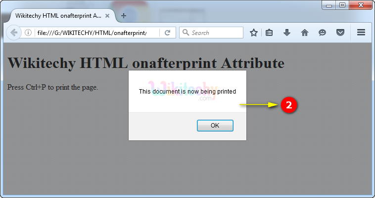 onafterprint Attribute Output