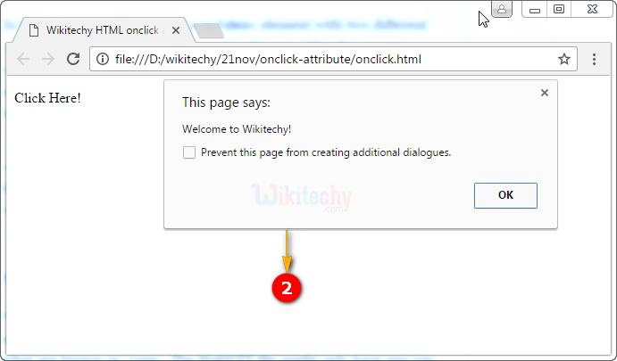 onclick1 Attribute Tag Output