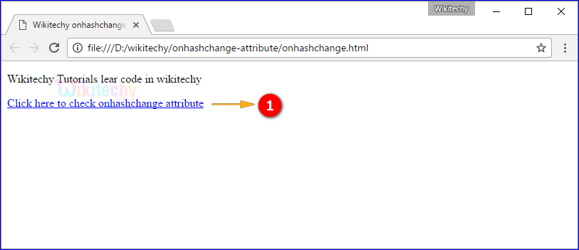 onhashchange Attribute Output