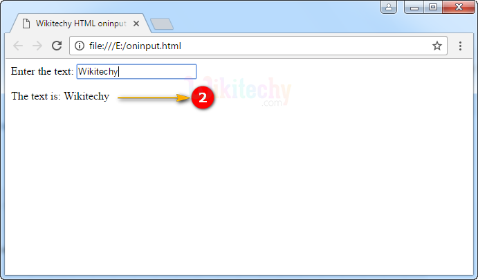 oninput Attribute Output
