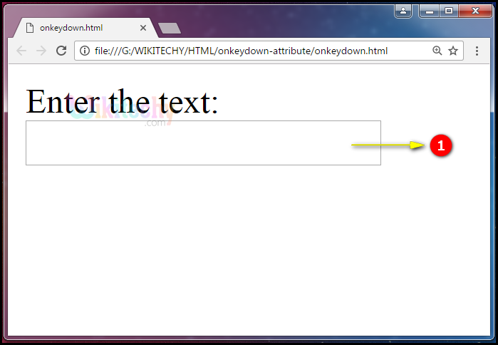 onkeydown Attribute Tag Output