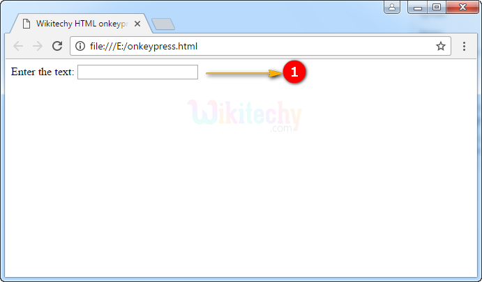 onkeypress Attribute Output