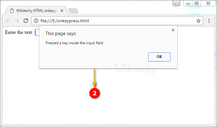 onkeypress Attribute Output