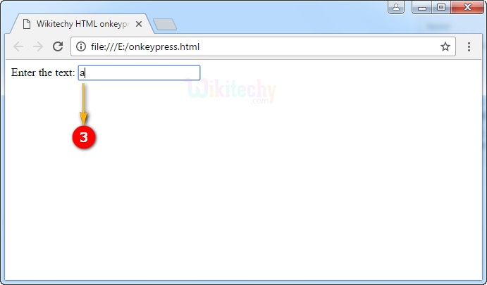 onkeypress Attribute Output