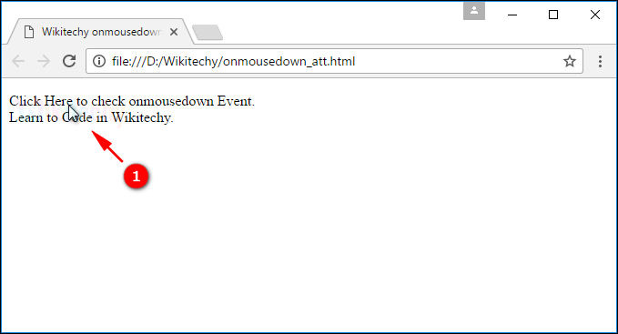 onmousedown Attribute Output