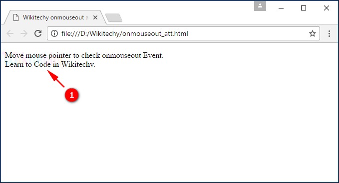 onmouseout Attribute Tag Output