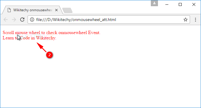 onmousewheel Attribute Tag Output