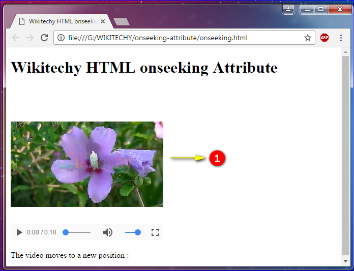onseeking Attribute Tag Output