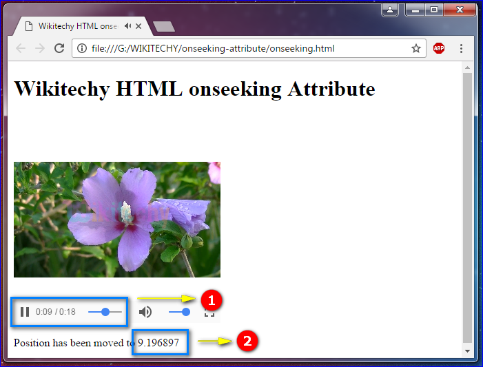 onseeking Attribute Tag Output