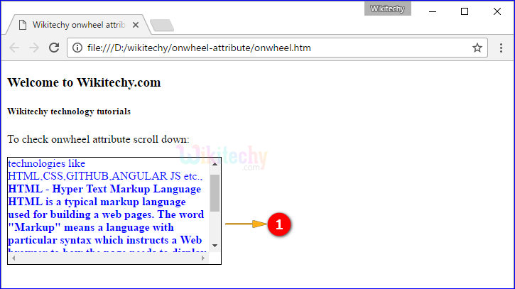 onwheel Attribute Output