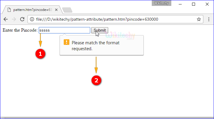 pattern Attribute Tag Output