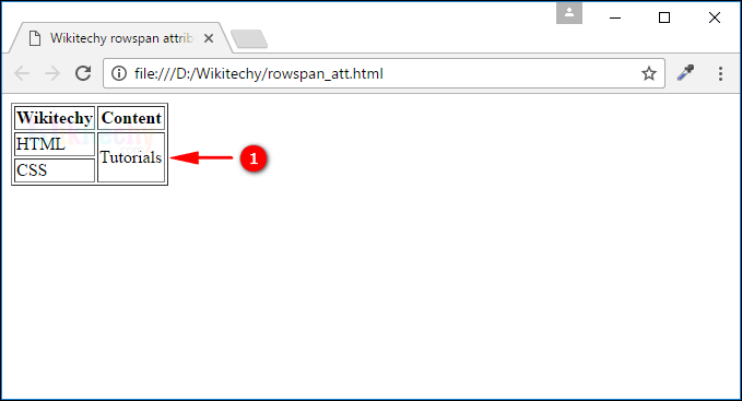 rowspan Attribute Output