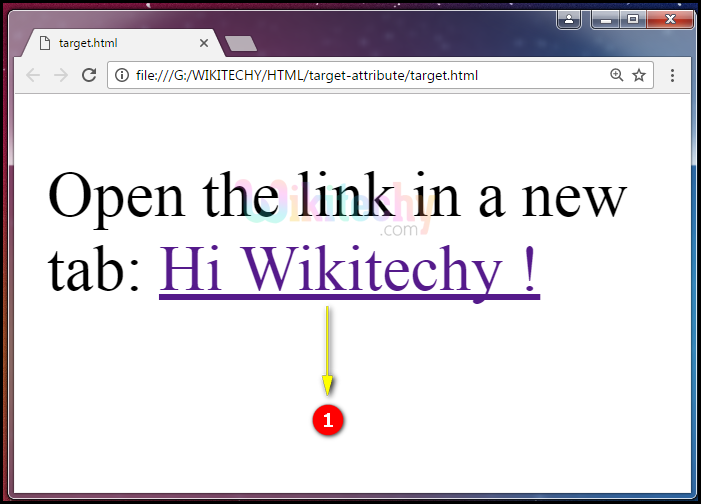 target Attribute Tag Output