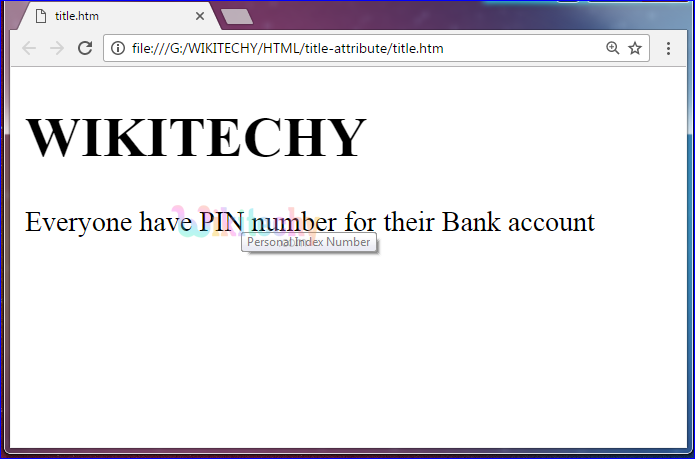 title Attribute Tag Output