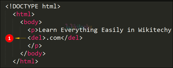 code explanation for delete del tag