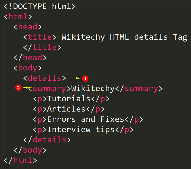 <details> Tag Code Explanation
