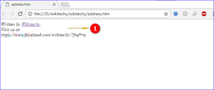 <address> Tag Output