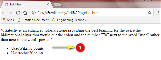 Bi-DirectionalIsolation <bdi> Tag Output