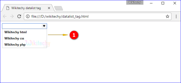 output for datalist tag