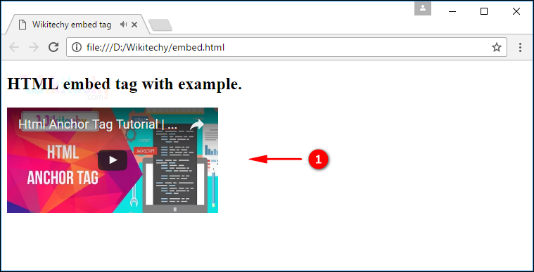 <embed> Tag Output