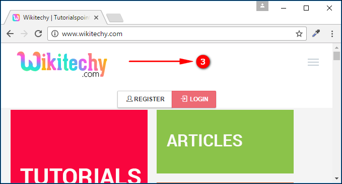 Output for <a> tag navigation to website