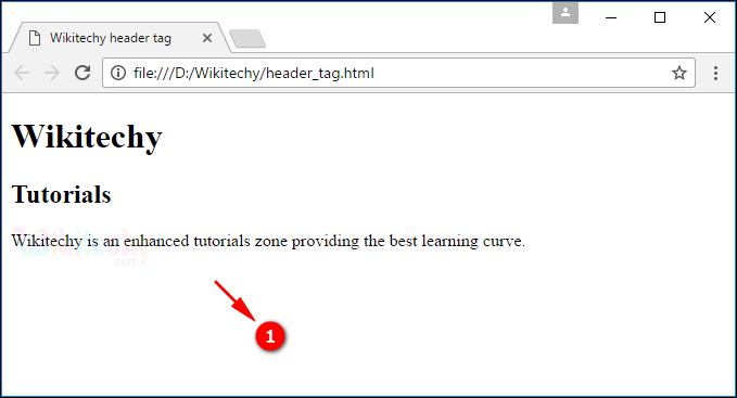 <header> Tag Output