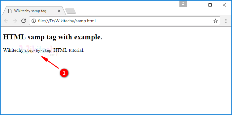 output for sample <samp> tag