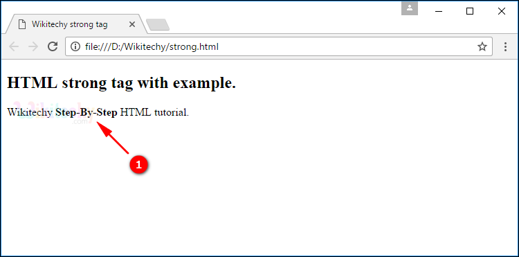 output for <strong> tag