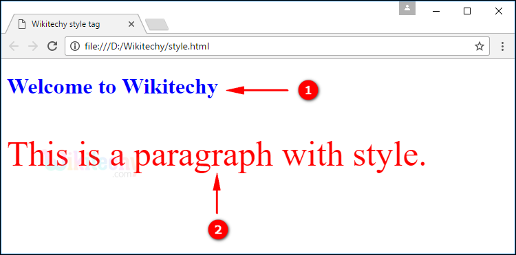 <style> Tag Output