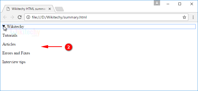 <summary> Tag Output