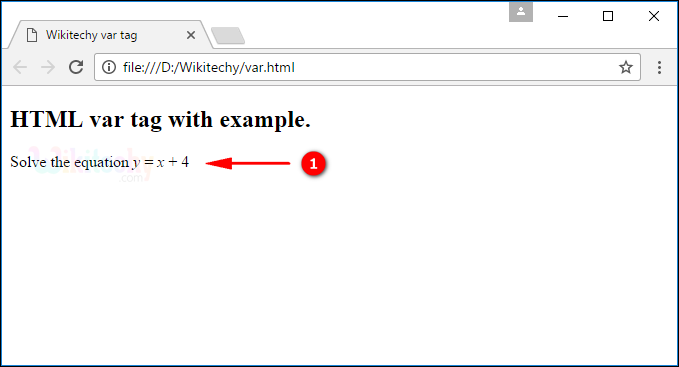 Variable <var> Tag Output