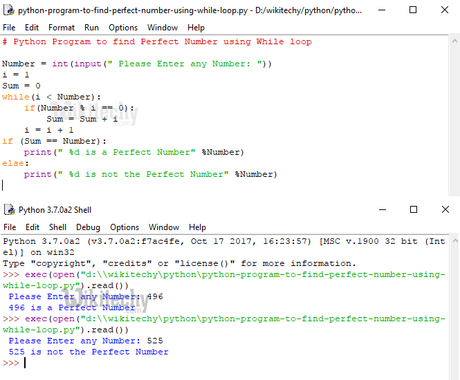  Python Program to find Perfect Number using While Loop